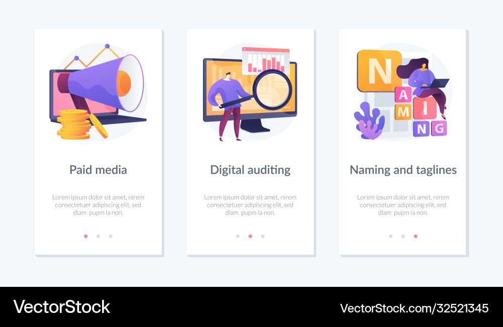 Reputation building app interface template Vector Image