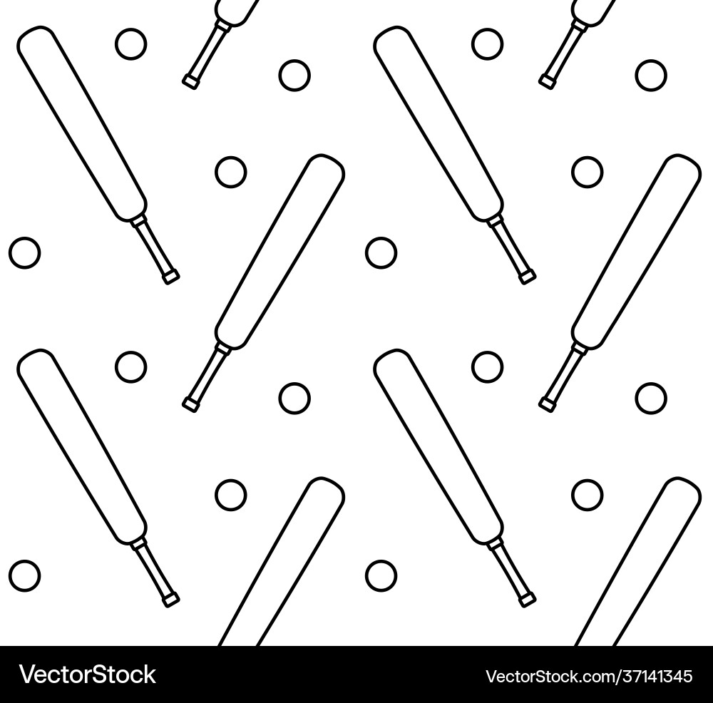 Seamless pattern cricket bat and ball Seamless pattern cricket bat and ball vector image