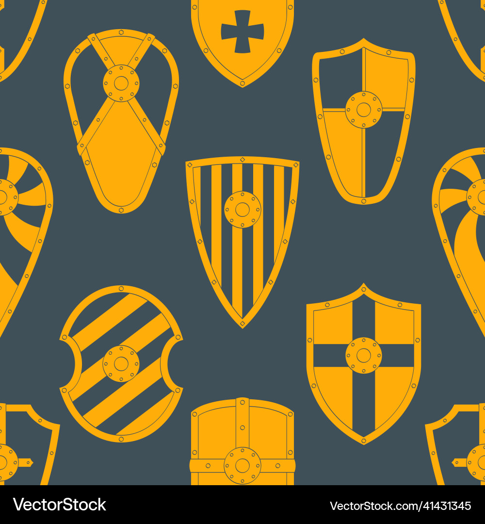 Seamless pattern with ancient shields vector image