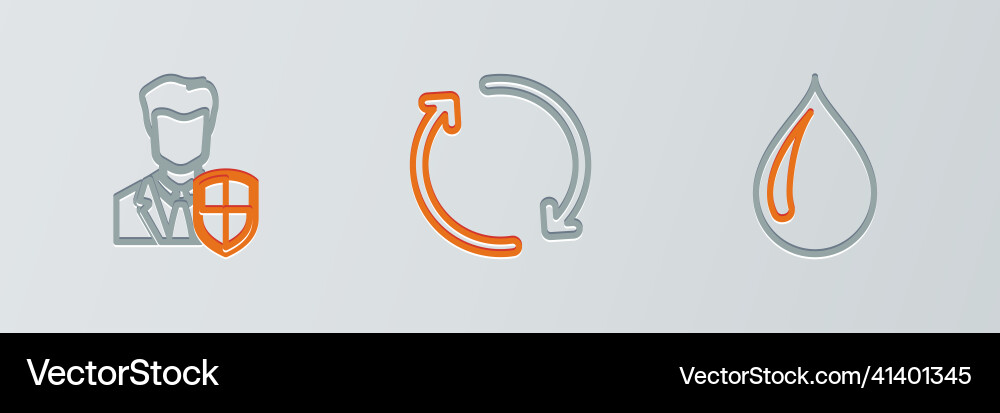 Set line water drop user protection and refresh Set line water drop user protection and refresh Vector Image