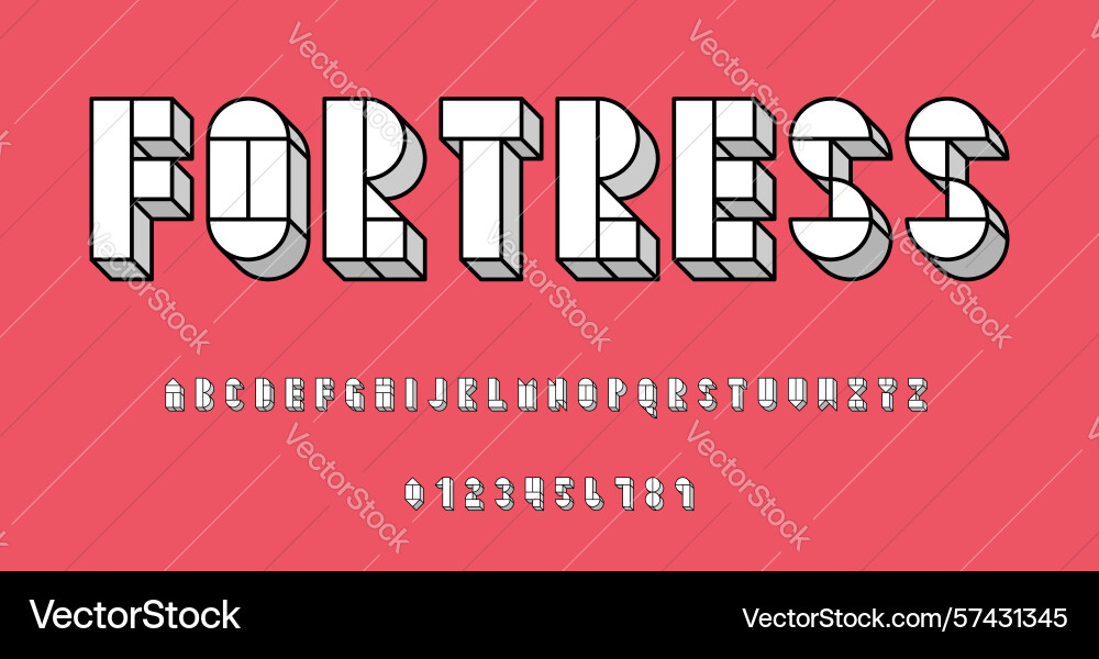 Set of alphabets font letters and numbers Set of alphabets font letters and numbers vector image