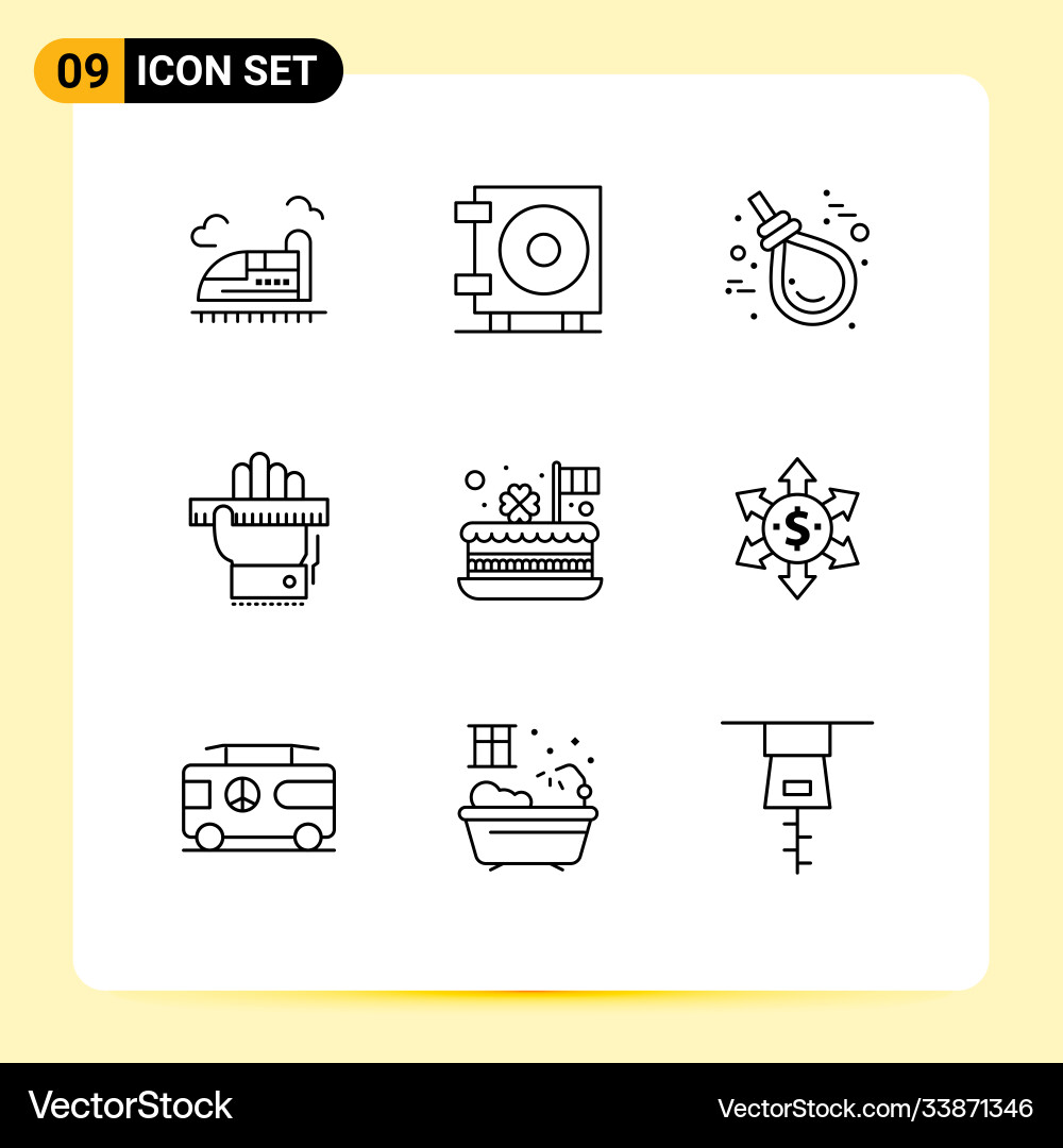 9 universal outlines set for web and mobile Vector Image