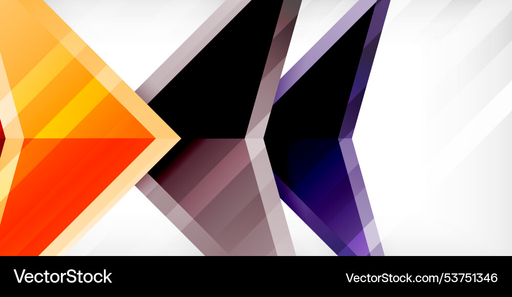 Abstract background color triangles and arrows Vector Image