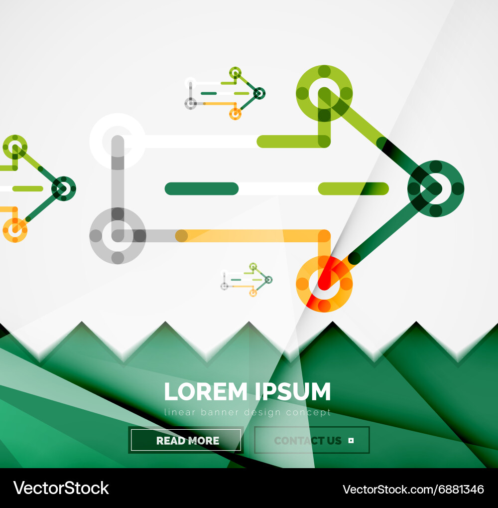 Abstract banner template with arrows linear Vector Image