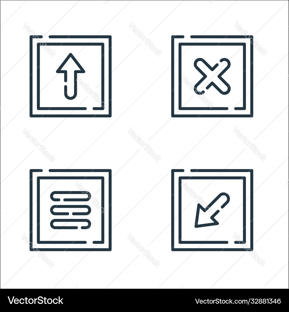 Arrow line icons linear set quality Arrow line icons linear set quality vector image