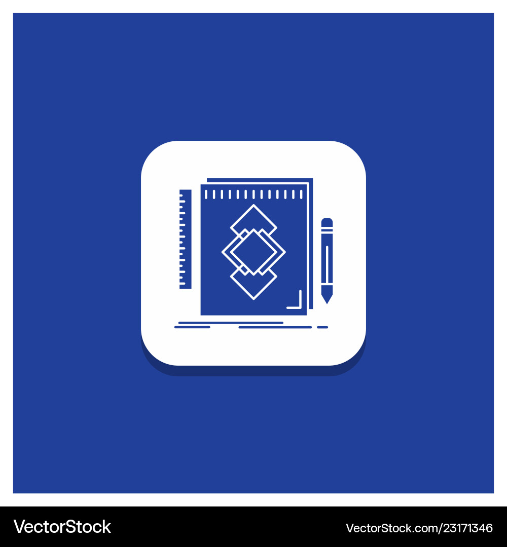 Blue round button for design tool identity draw Vector Image