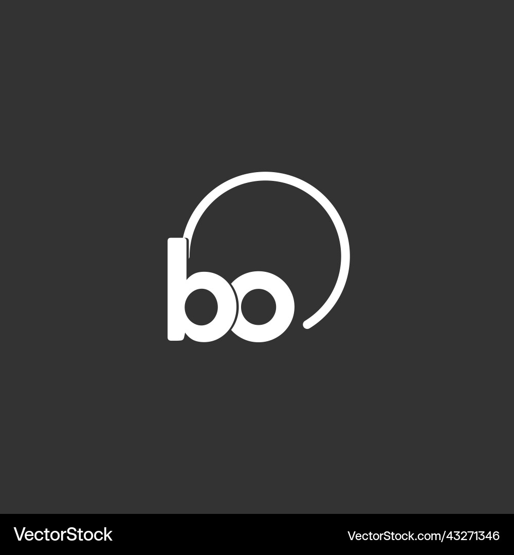 Bo initial logo with rounded circle Bo initial logo with rounded circle Vector Image