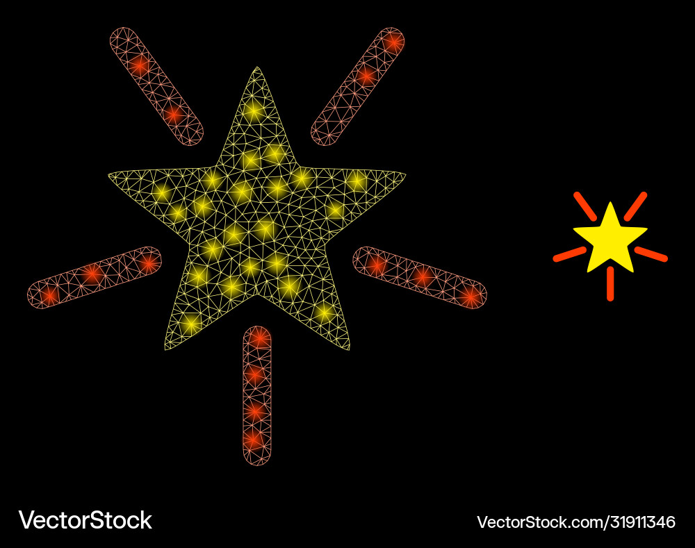Bright star - web net with lightspots Bright star - web net with lightspots vector image
