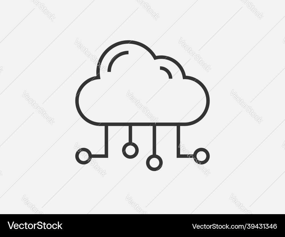 Cloud Computing Icon - Connection vector image