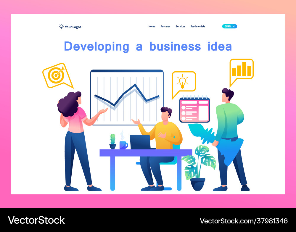 Creating and developing a business idea Creating and developing a business idea vector image
