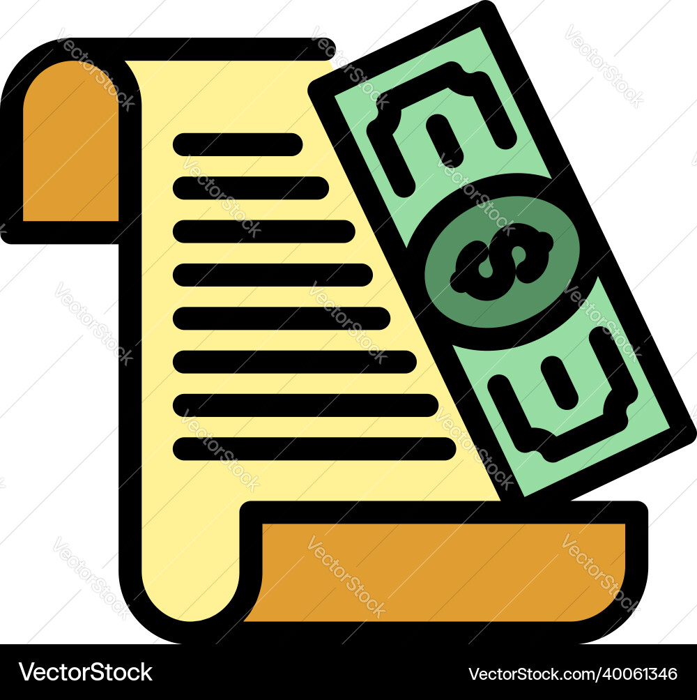 Finance benefit money icon color outline Finance benefit money icon color outline vector image