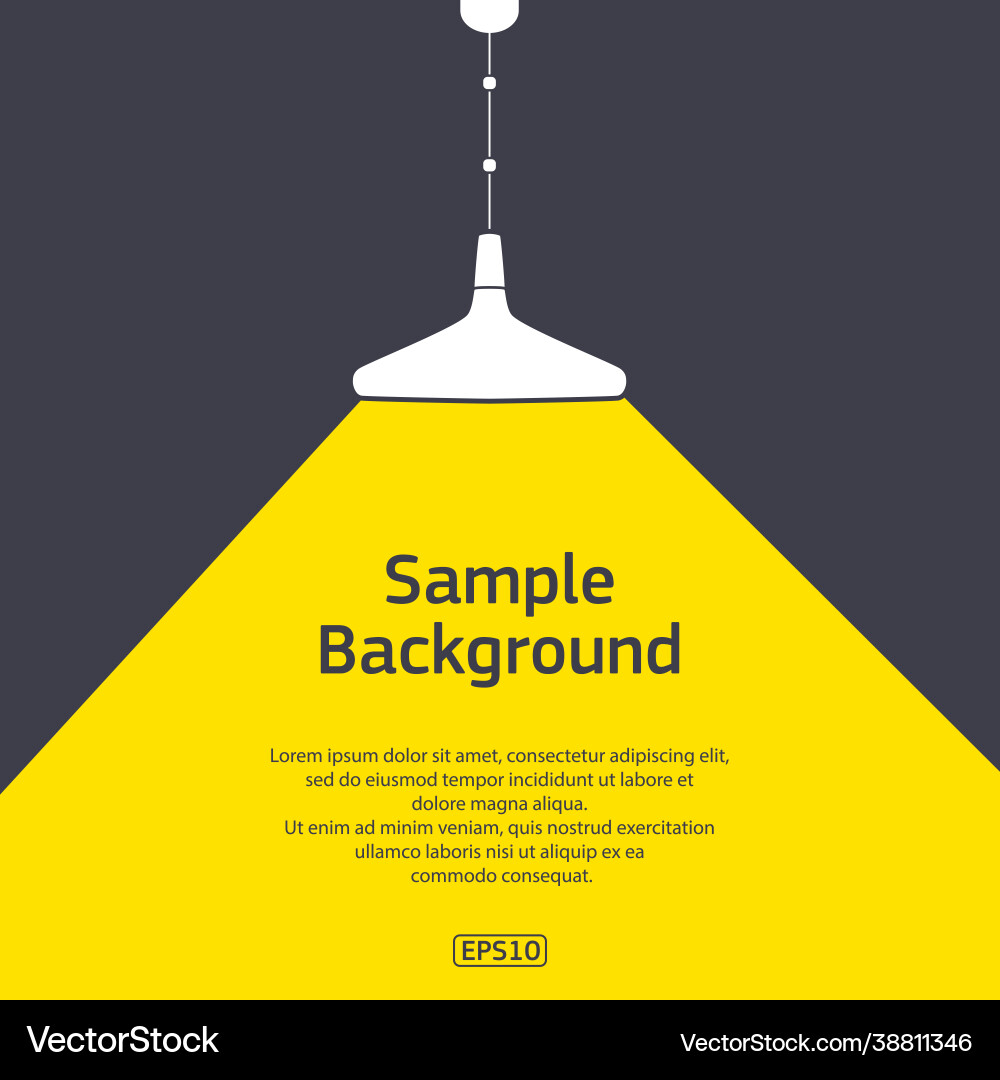 Flat ceiling light with sample text Flat ceiling light with sample text vector image