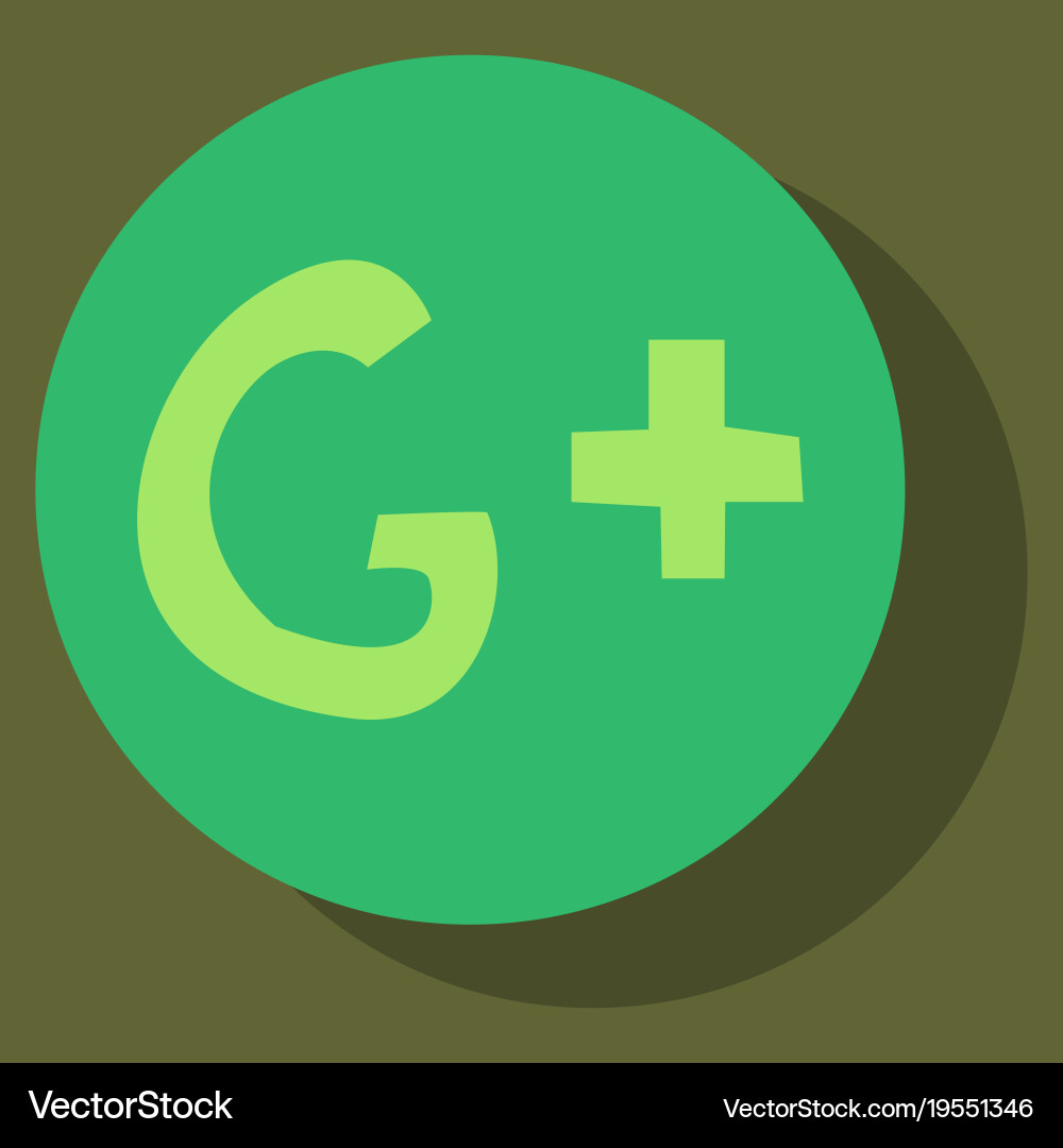 Flat google plus icons on background Vector Image