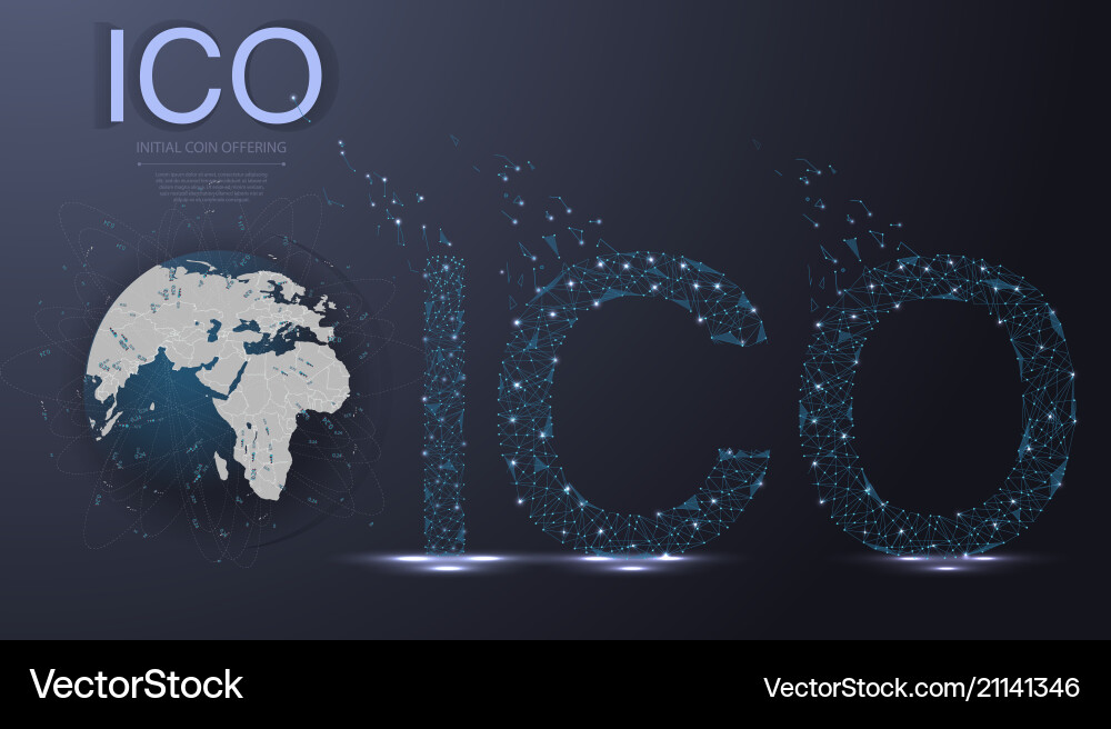 Futuristic ICO Blockchain Network vector image