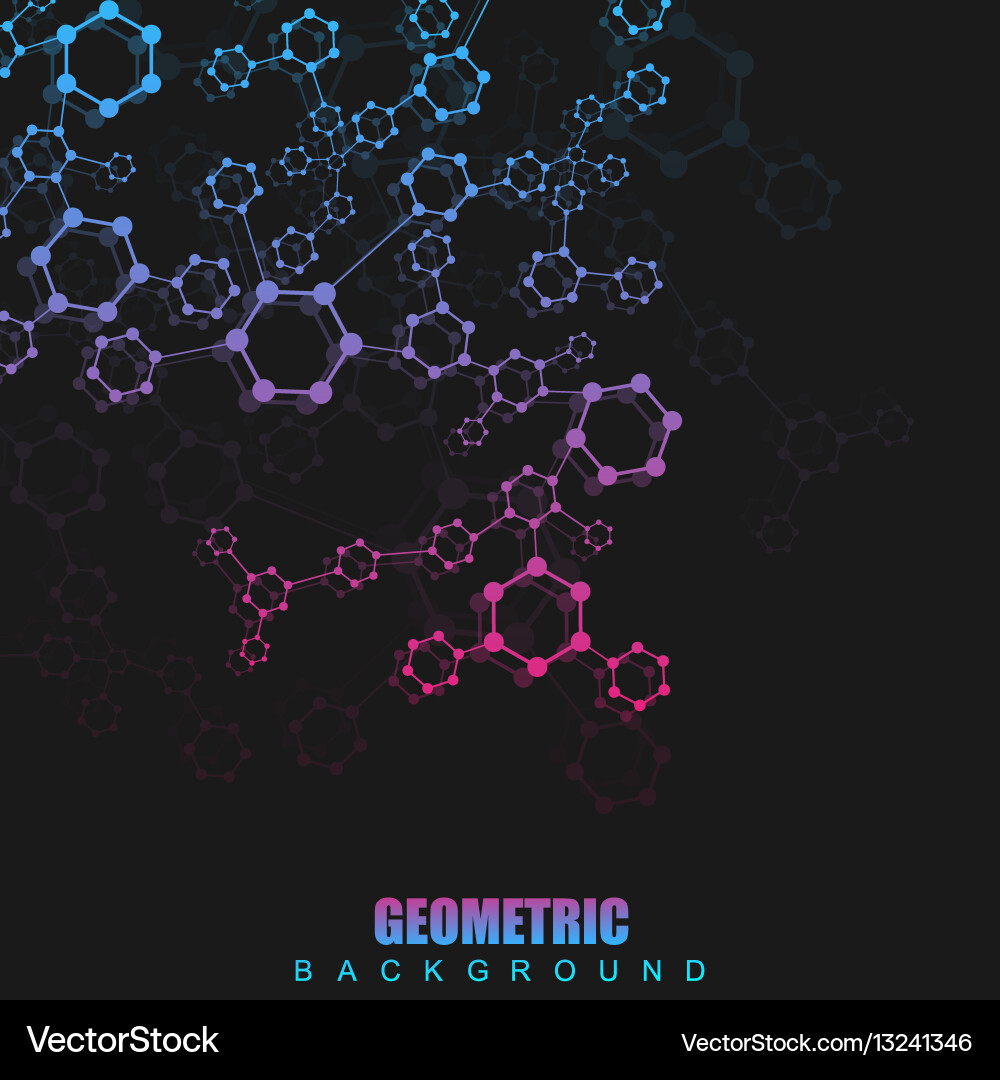 Geometric abstract background with connected line Vector Image