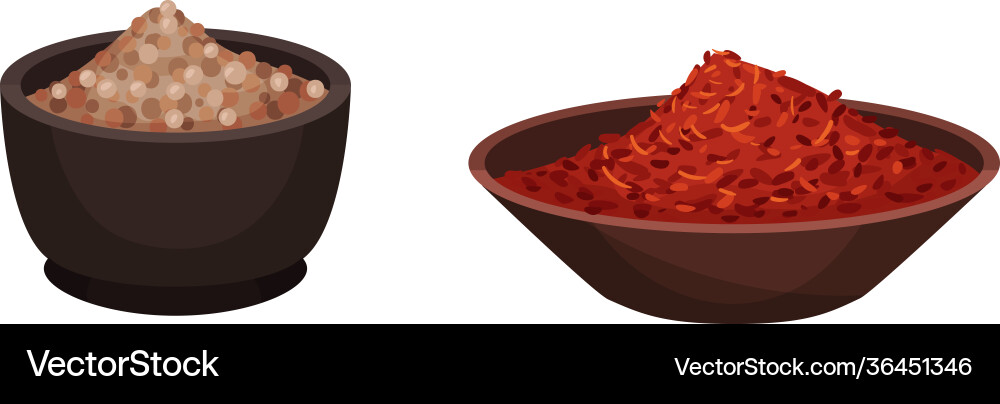 Heaps different spices and condiments poured Heaps different spices and condiments poured vector image