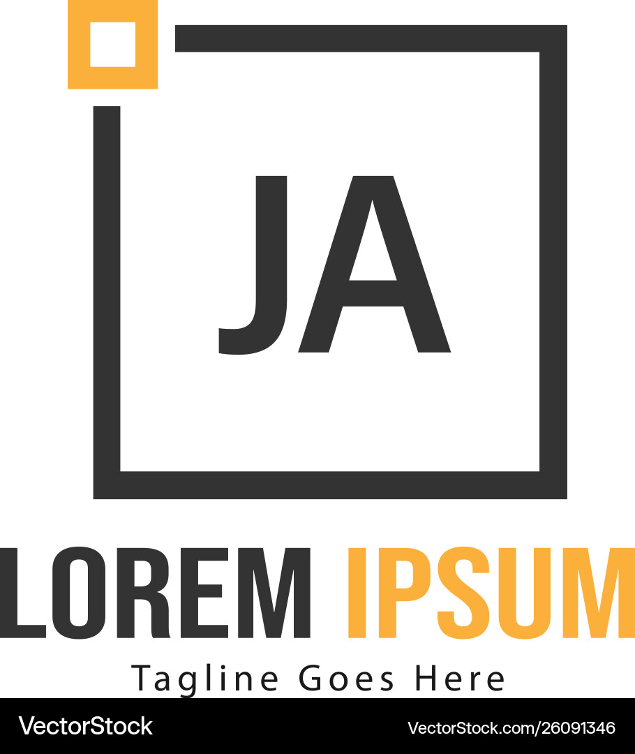 Initial ja logo template with modern frame Vector Image
