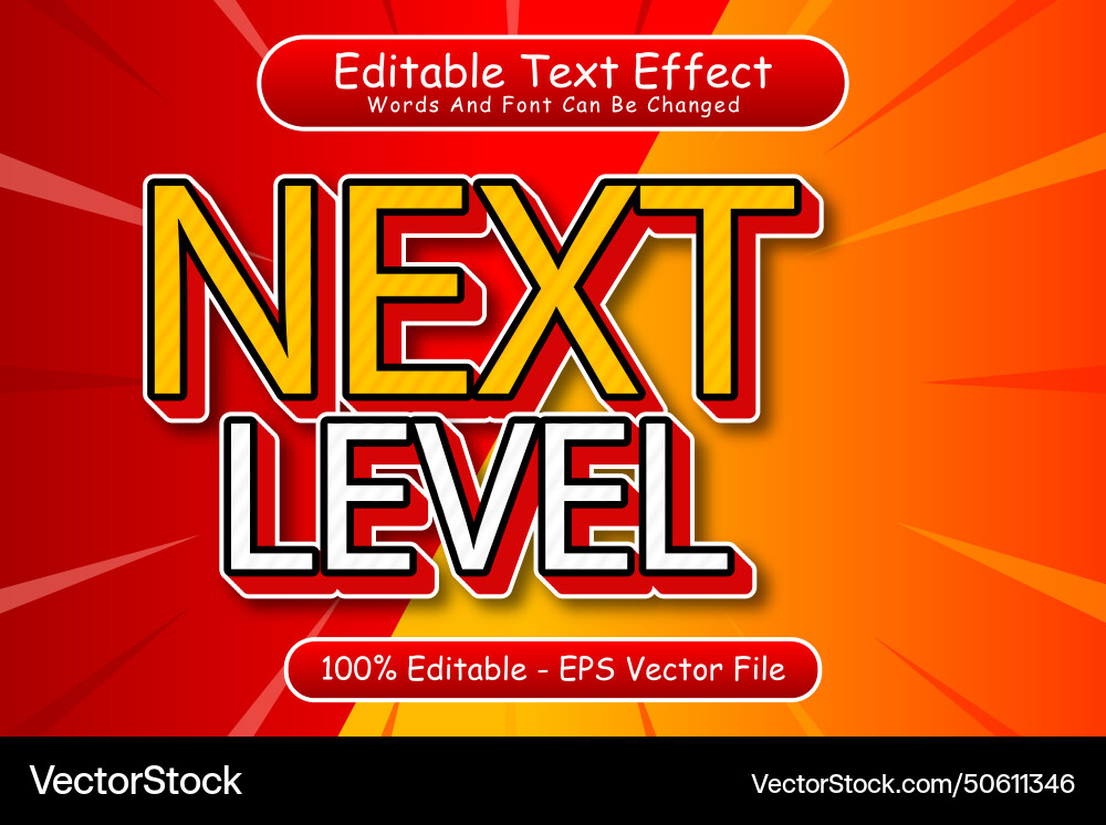 Next level editable text effect 3 dimension Next level editable text effect 3 dimension vector image