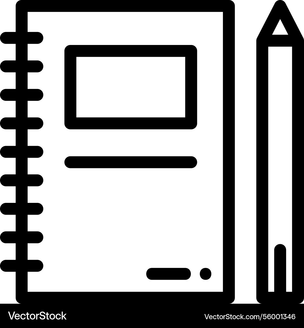 Notepad icon thin linear style design isolated Vector Image