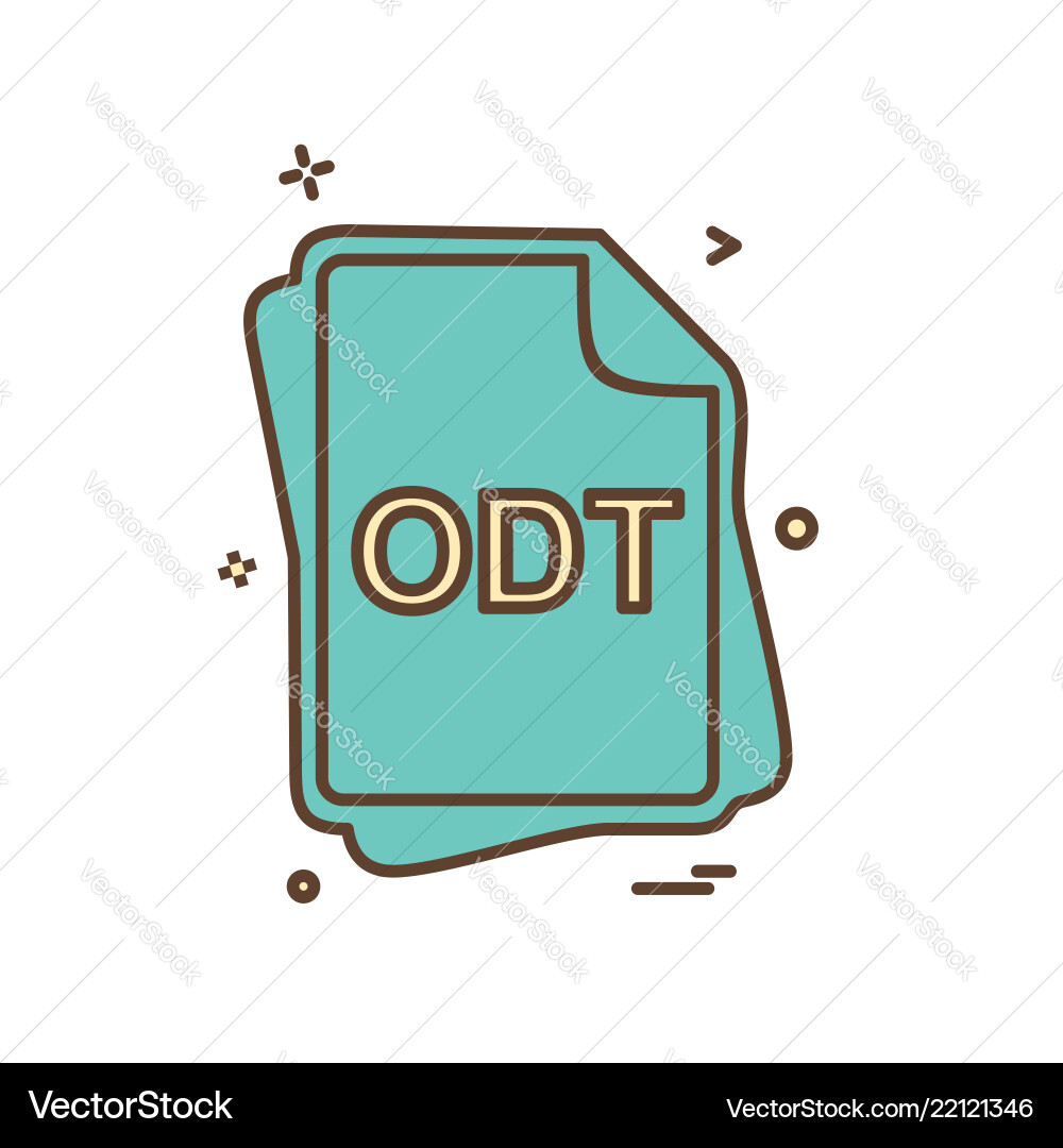 Odt file type icon design Odt file type icon design Vector Image