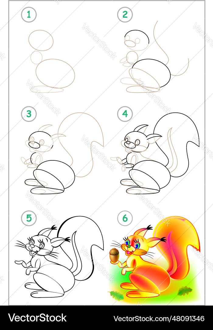 Page shows how to learn step by draw Page shows how to learn step by draw vector image