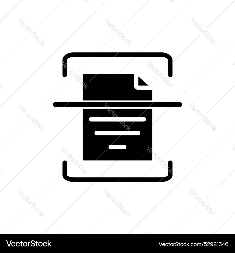 Scan documents icon set digital paper file Vector Image