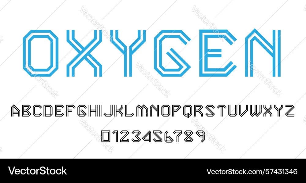 Set of alphabets font letters and numbers Set of alphabets font letters and numbers vector image