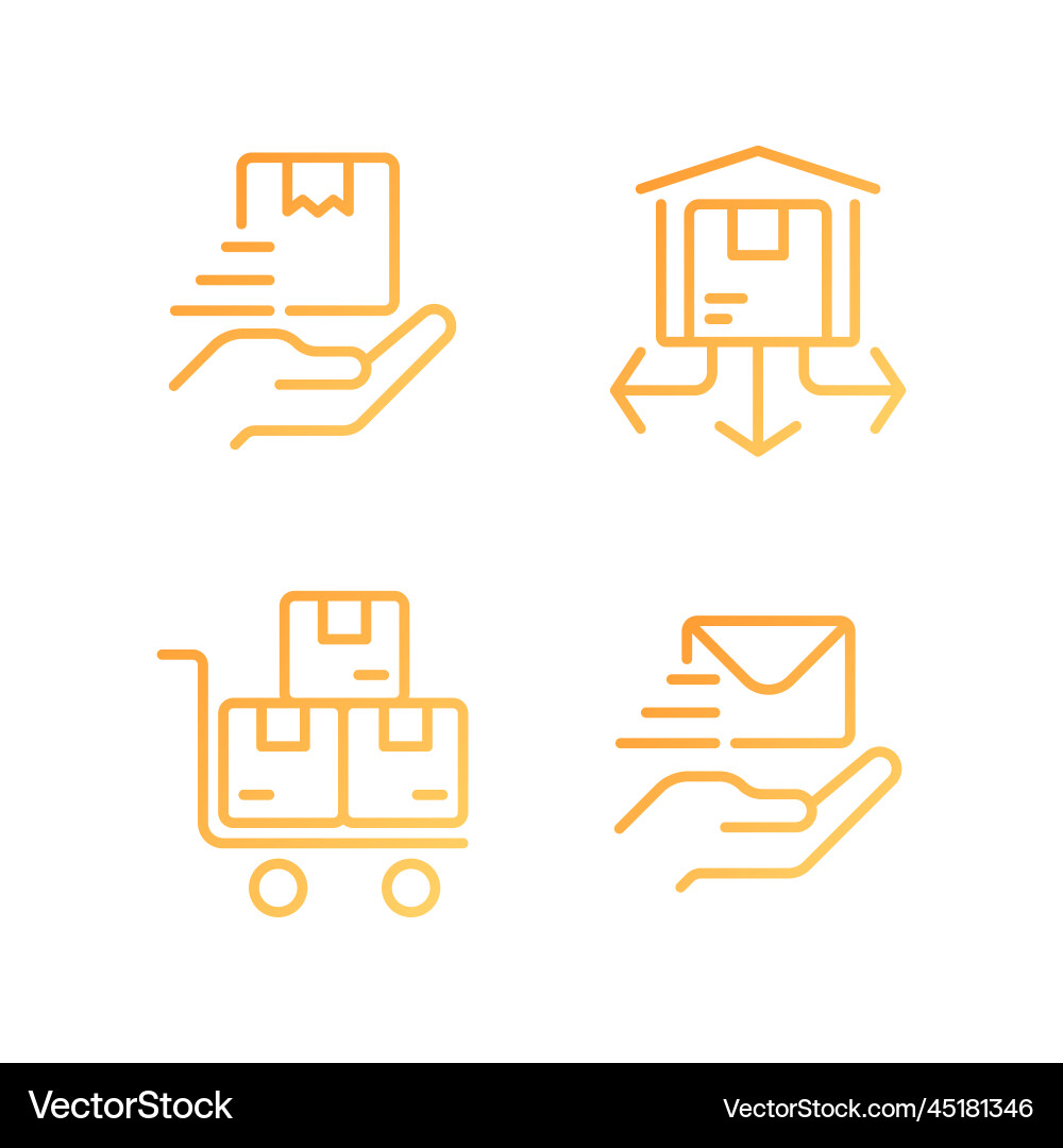 Shipping service pixel perfect gradient linear Shipping service pixel perfect gradient linear vector image
