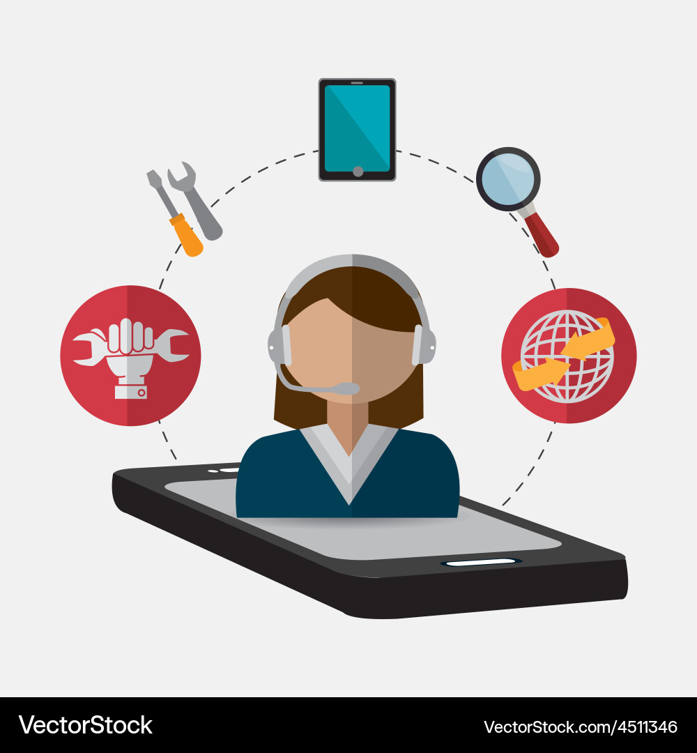 Technical support design vector image