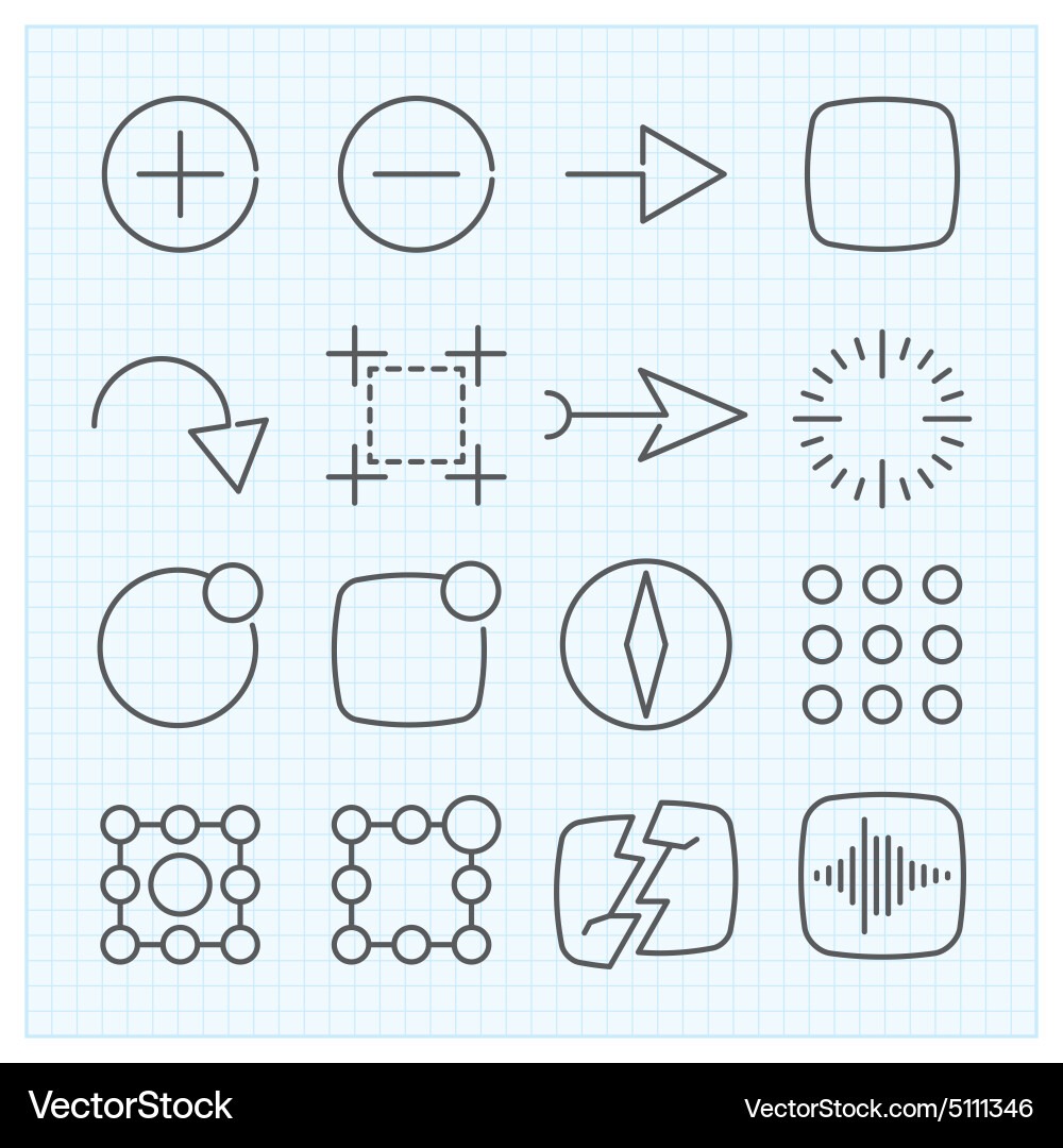 Thin line icons set vector image