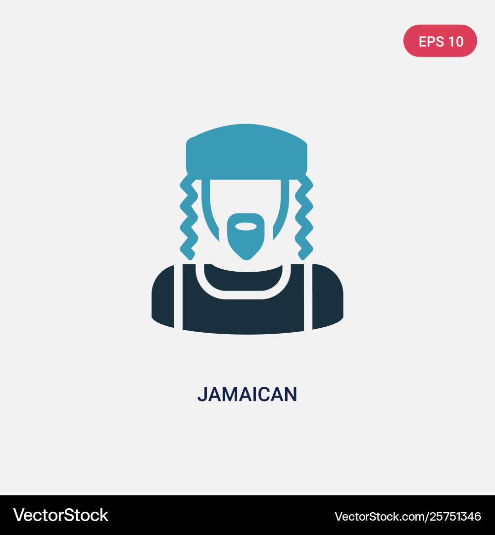 Two color jamaican icon from user interface Vector Image