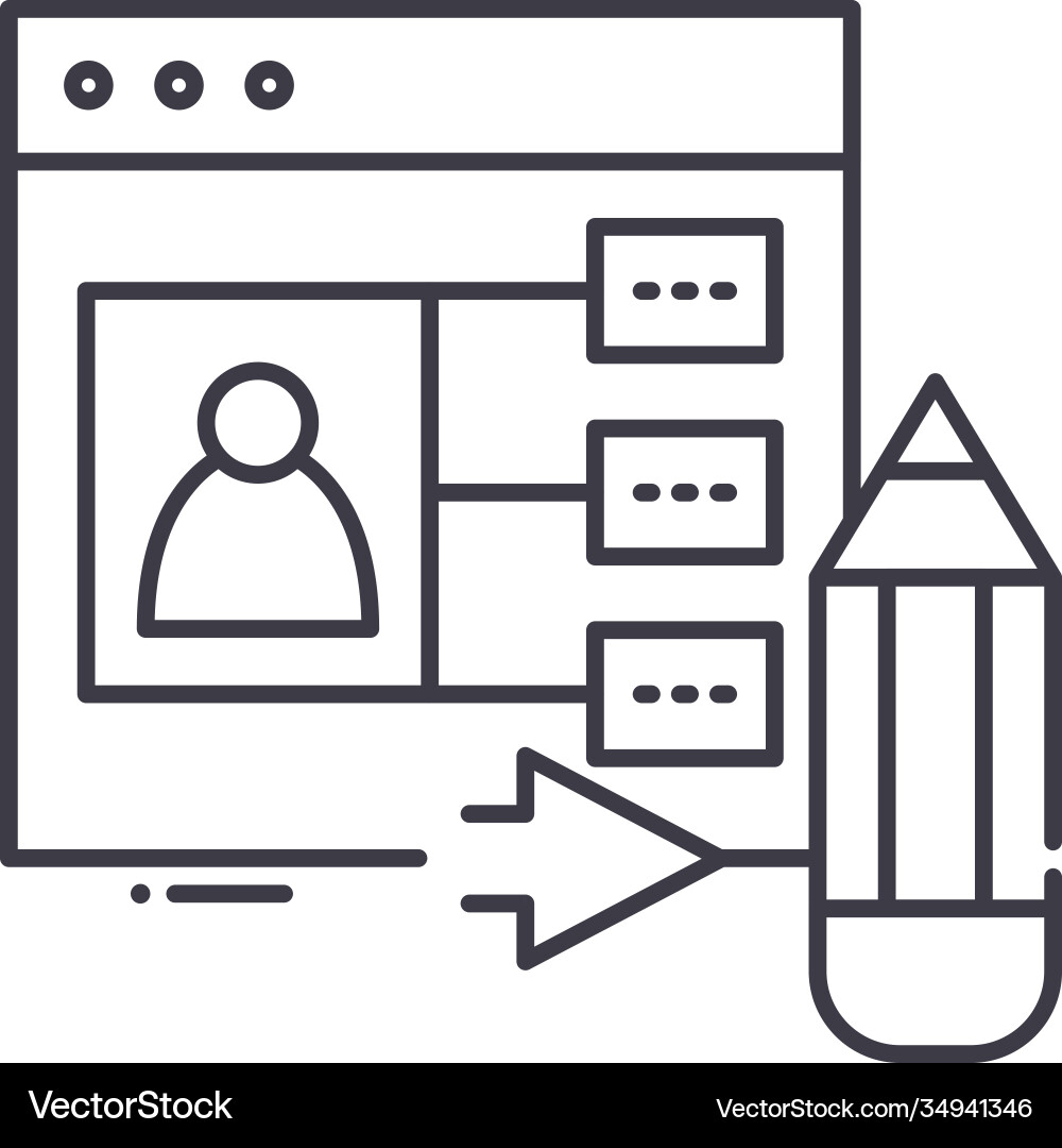 User generated content icon linear isolated Vector Image