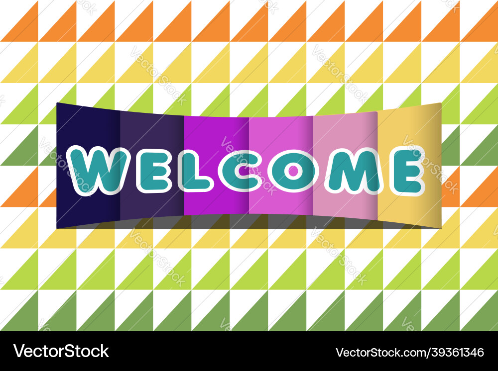 Welcome text in abstract asymmetrical format Vector Image