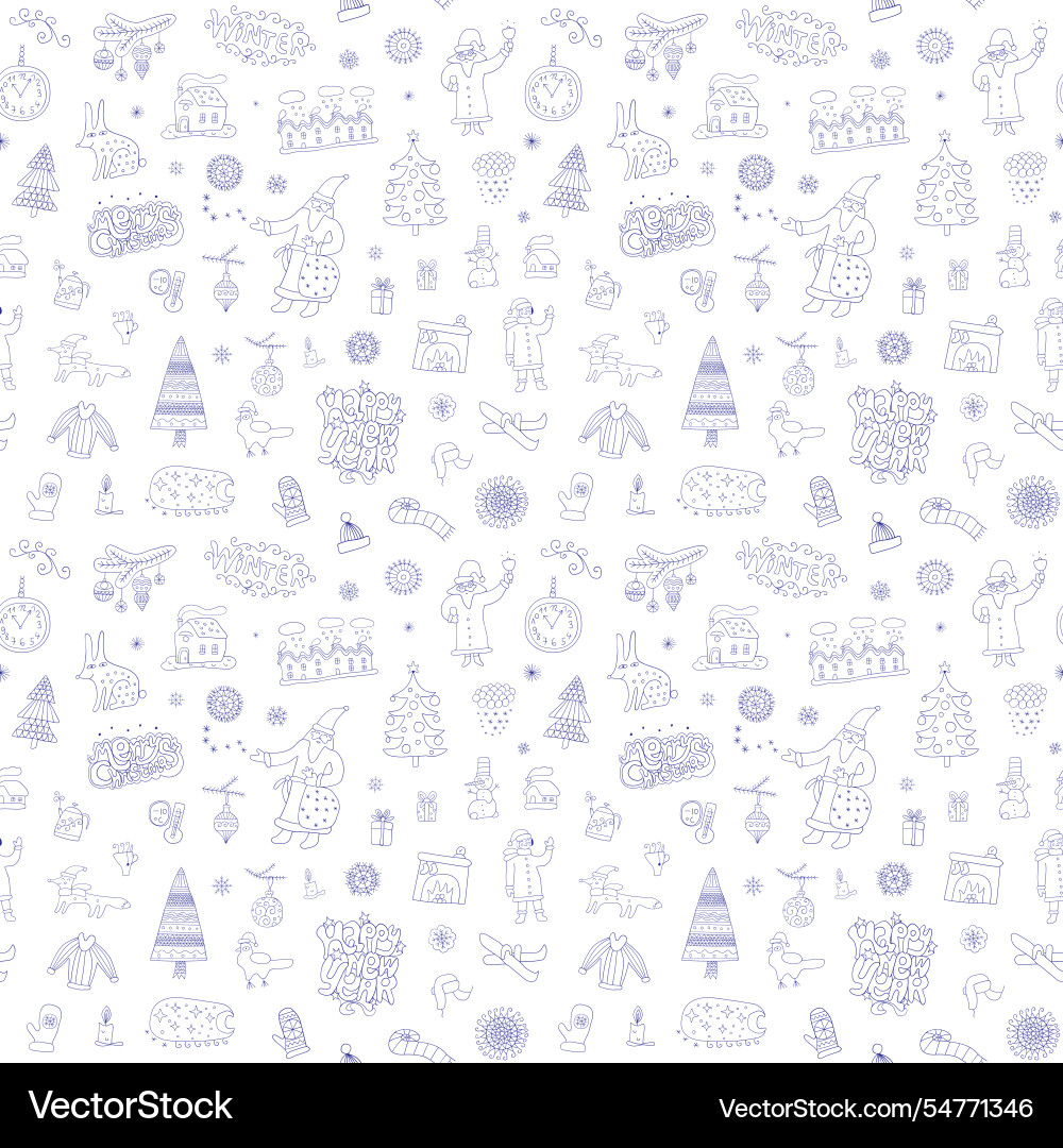 Winter season christmas holidays seamless Winter season christmas holidays seamless vector image
