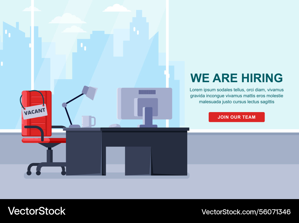 Workspace for employee with table computer Vector Image