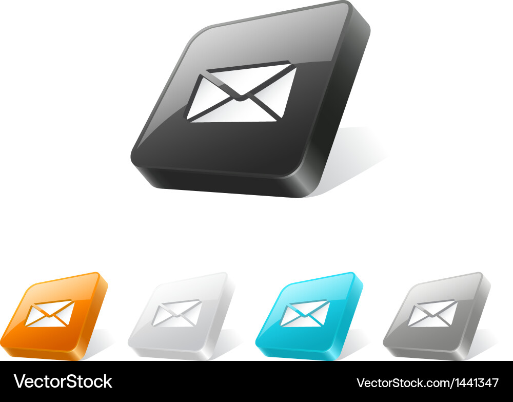 3d web button with e-mail icon Vector Image