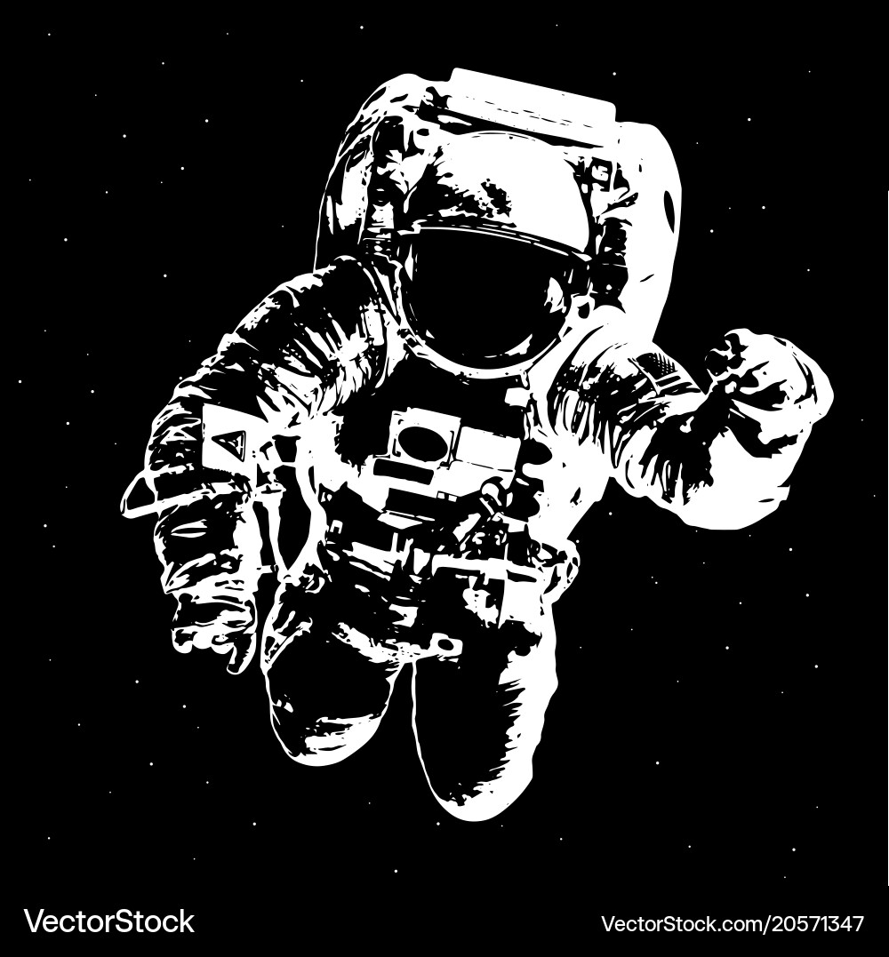 Astronaut in Space Vector Image