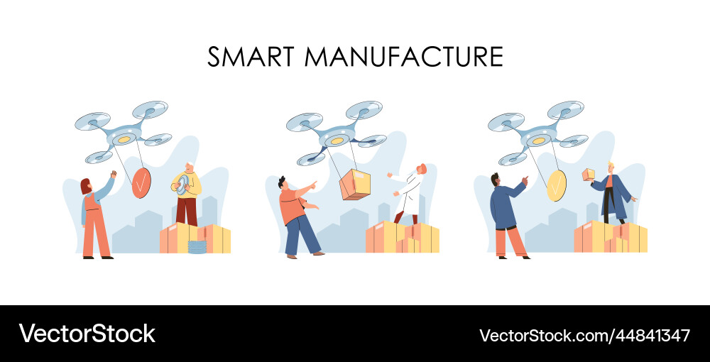 Automation and development of delivery process vector image