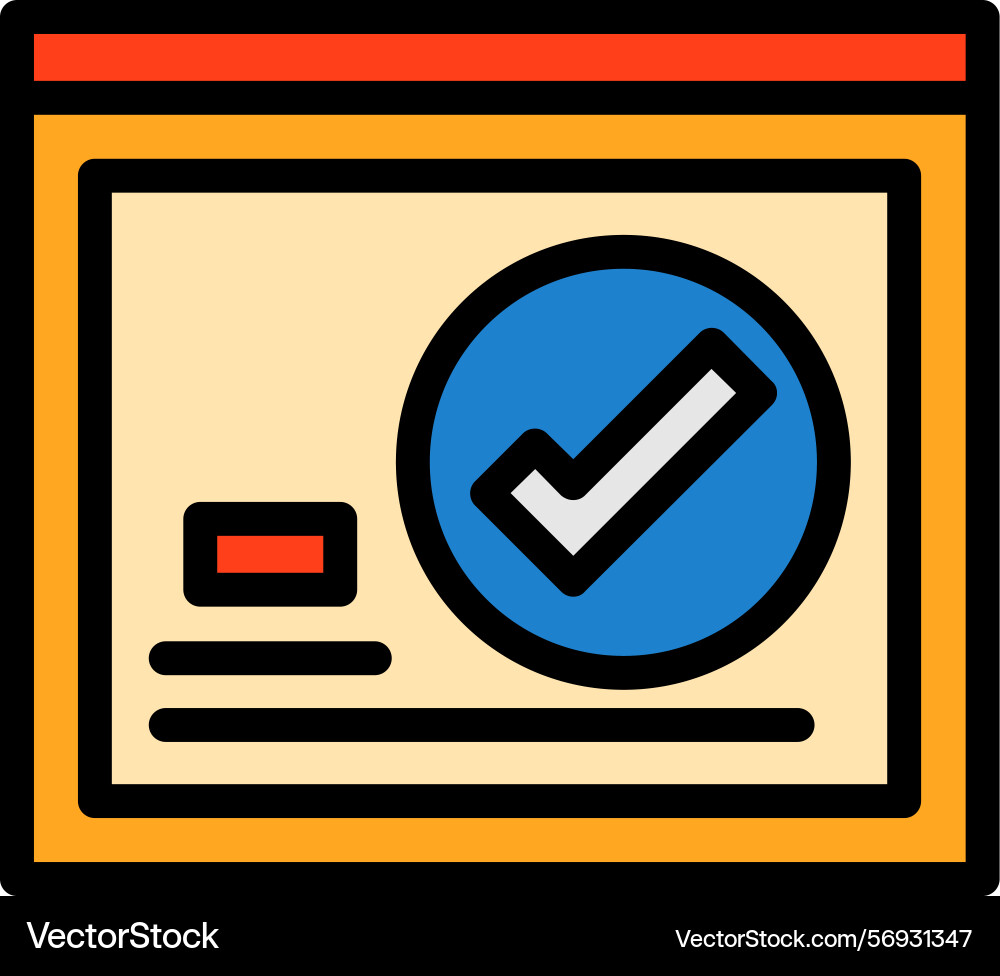 Checkmark line filled style icon design Vector Image