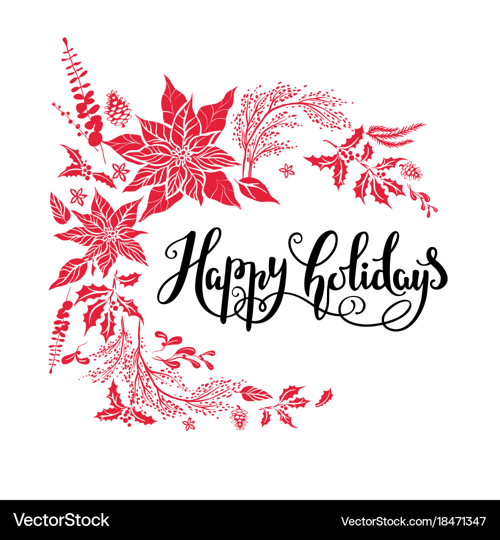 Festive Floral Holiday Vector Image