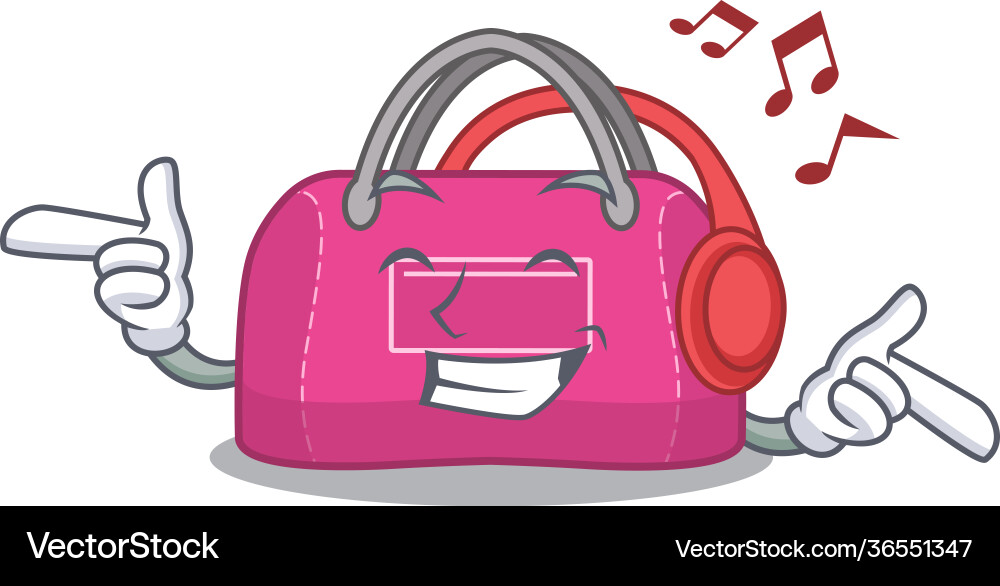 Frau Sporttasche Cartoon Design Konzept hören Frau Sporttasche Cartoon Design Konzept hören vektorbild