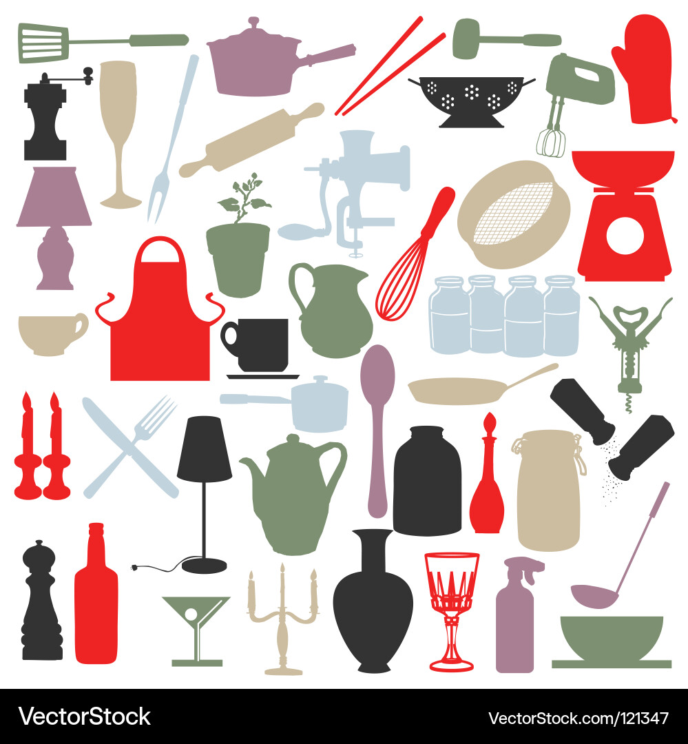 Home & Kitchen Icons Royalty Free Vector Image