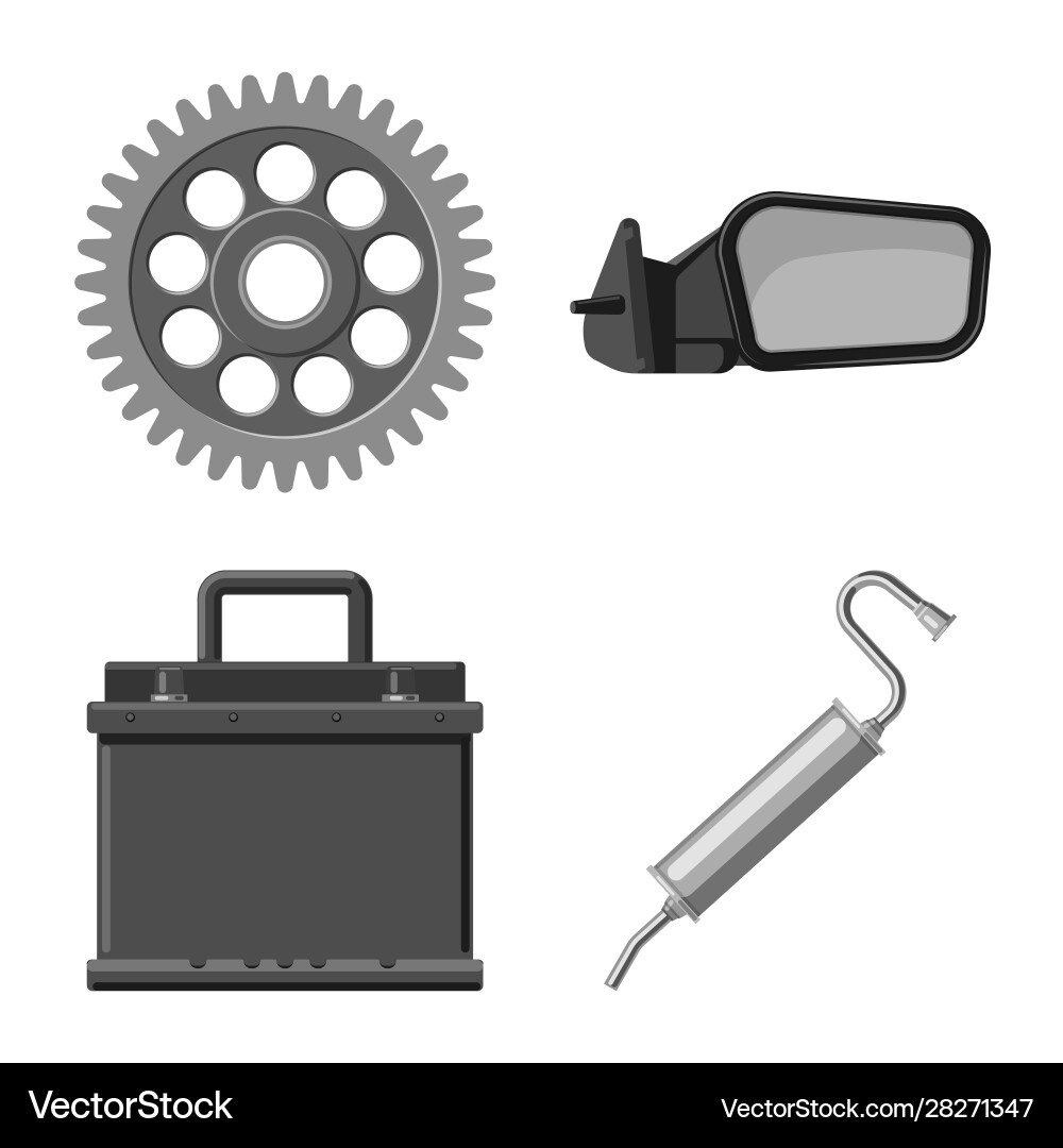 Isolated object auto and part logo set Isolated object auto and part logo set vector image