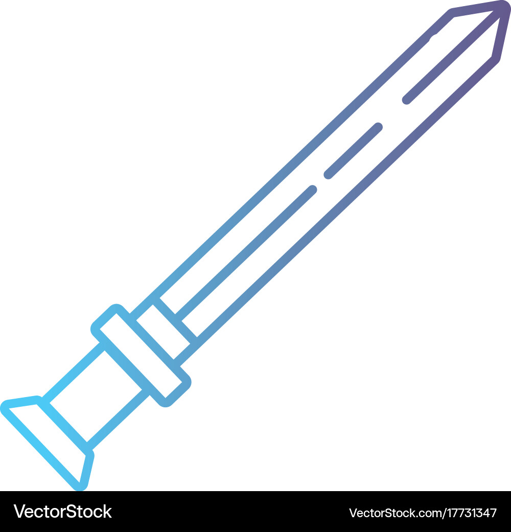 Line videogame sword object to protection Vector Image