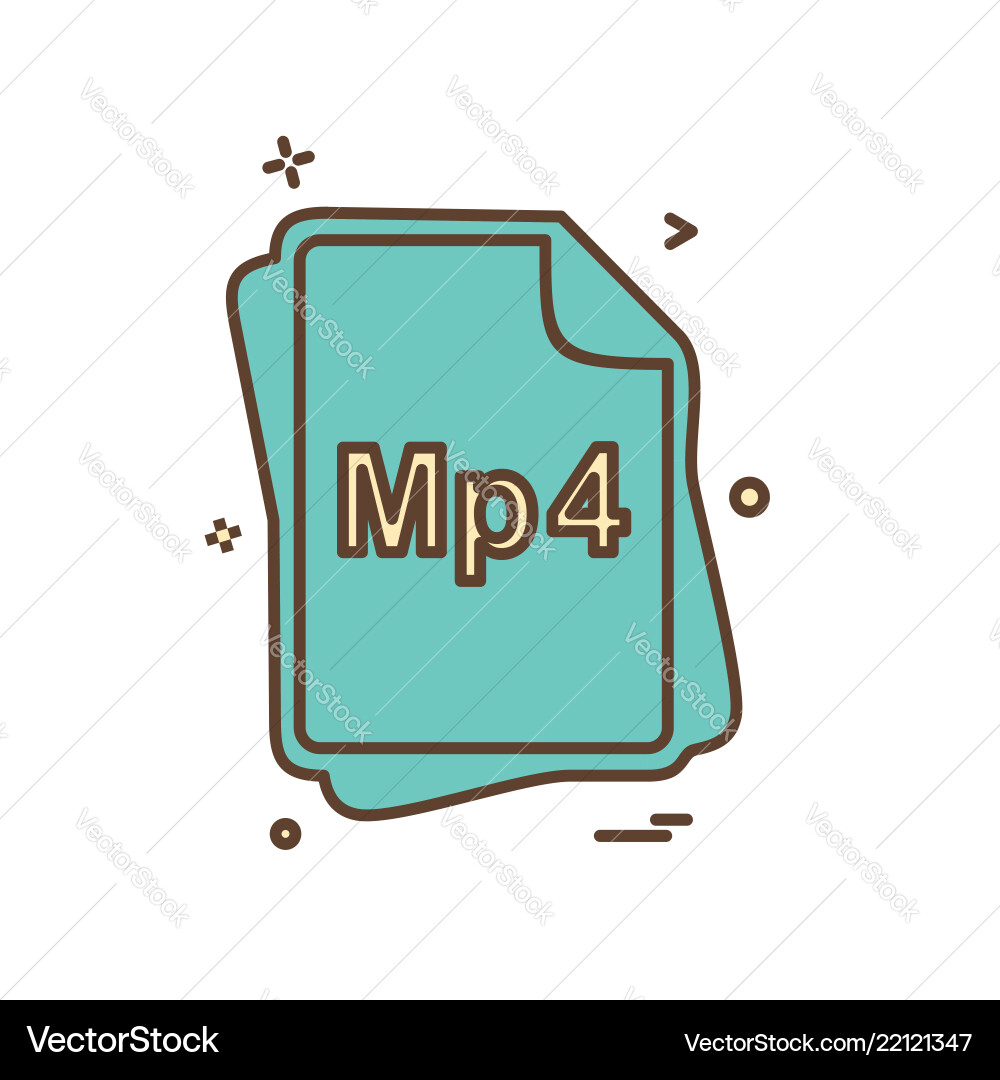 Mp4 file type icon design Mp4 file type icon design vector image