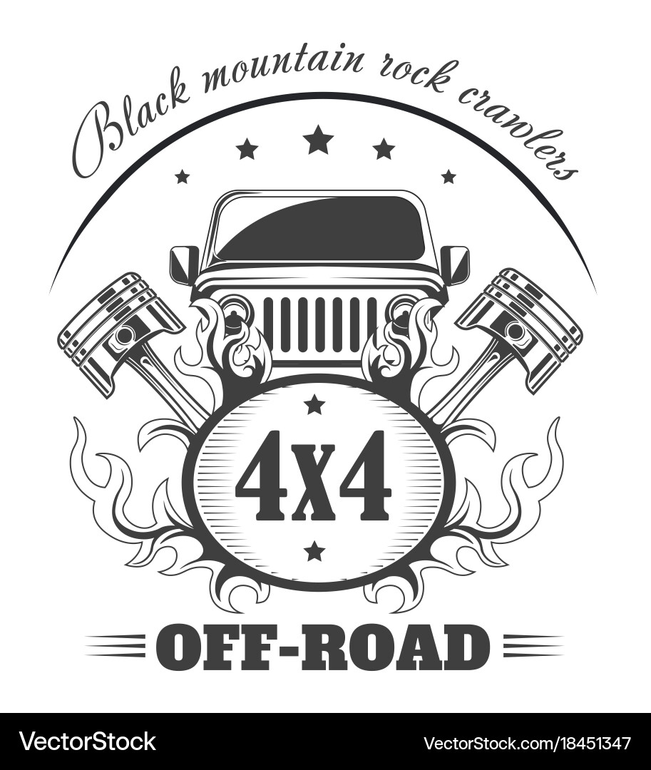 Off-Road 4x4 Car Logo Template Vector Image