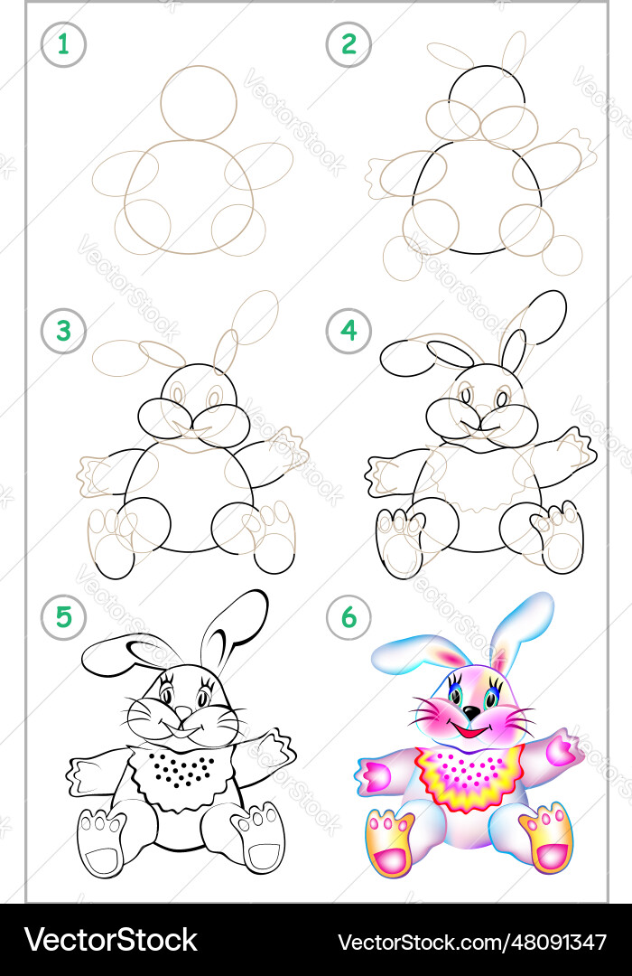 Page shows how to learn step by draw Page shows how to learn step by draw vector image