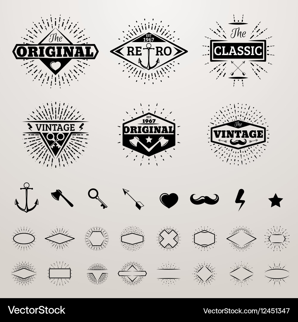 Retro Starburst Insignia Set vector image