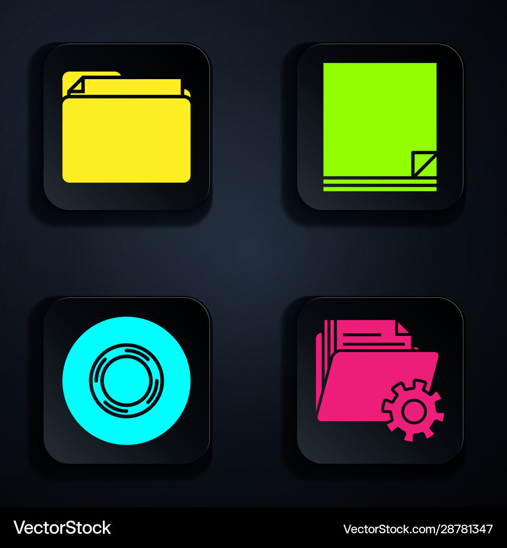 Set folder settings with gears document Vector Image
