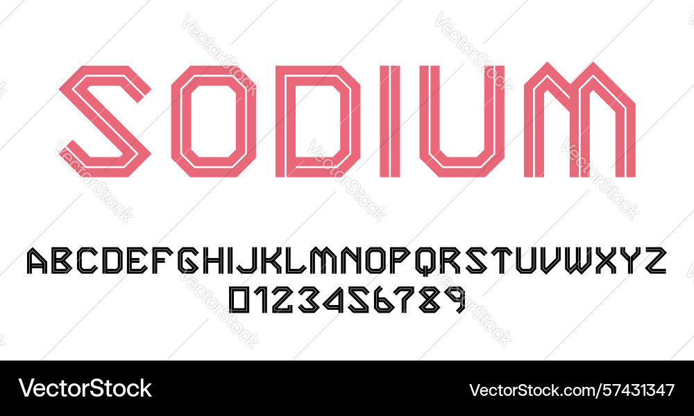 Set of alphabets font letters and numbers Set of alphabets font letters and numbers vector image